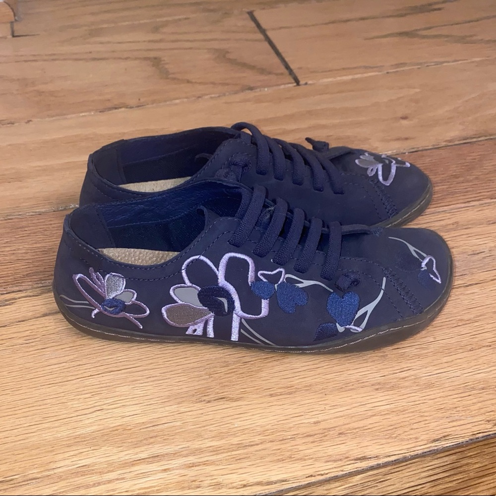 Camper twins navy blue embroidered trainers